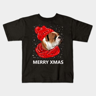 Bulldog Merry Xmas Kids T-Shirt